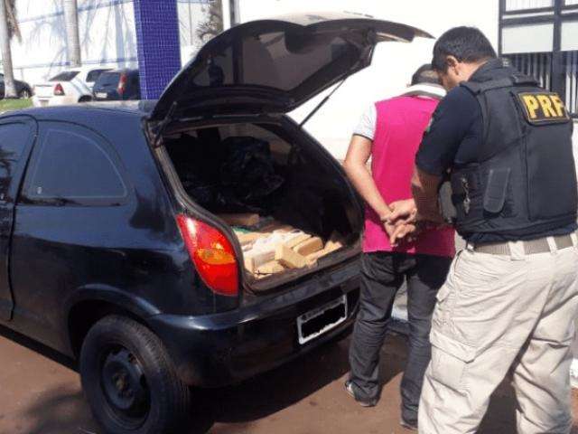 Carro estraga e traficante do RN &eacute; preso com 230 quilos de maconha em MS