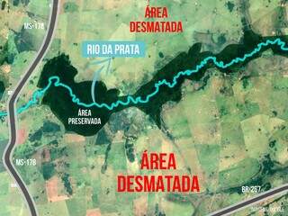 Região no entorno da Rio da Prata em Mato Grosso do Sul 
