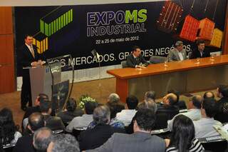 Presidente da Fiems, Sérgio Longen, durante lançamento da Expo Industrial 2012