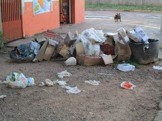 Lixo ficou acumulado nas ruas de Miranda (Foto: Divulgação)