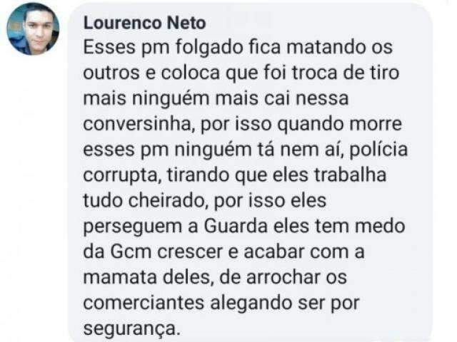 Guarda municipal registra B.O contra perfil fake