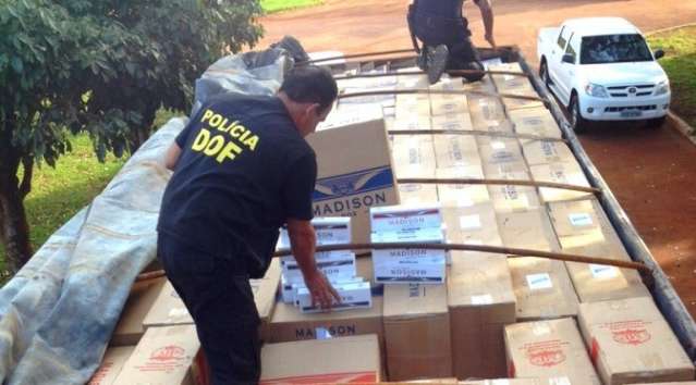 Mais de 70 mil pacotes de cigarros foram apreendidos no fim de semana no Estado