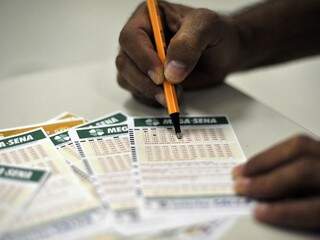 Apostador preenche cartela de jogo (Foto: Marcello Casal Jr./Agência Brasil)