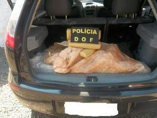 Droga foi encontrada no porta-malas e banco traseiro (Foto: Divulgação)