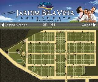 Mapa do Loteamento Jardim Bela Vista (Foto: reprodução)