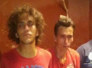 Erik (à esquerda) e Leonilton foram autuados por roubo de um Siena ocorrido domingo. (Foto: Divulgação/PM)