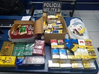 Homem já havia separado produtos para furtar. (Foto: Divulgação/Polícia Militar)