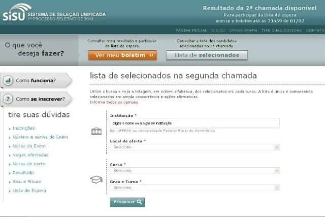  Lista de aprovados na 2&ordf; chamada do Sisu &eacute; divulgada; matr&iacute;culas ser&atilde;o nos dias 30 e 31
