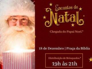 À noite, às 19h, ocorre a chegada do Papai Noel à praça central da cidade. (Foto: Divulgação)