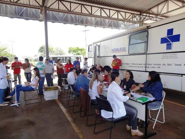  Colaboradores da Enersul doam 85 bolsas de sangue em um dia