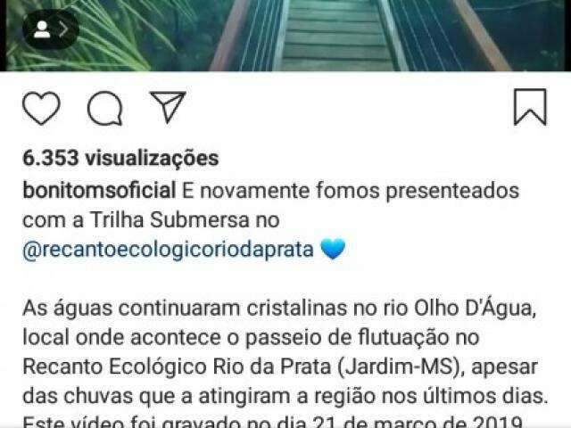 Cheia se repete e trilha submersa volta a ser atra&ccedil;&atilde;o em Jardim