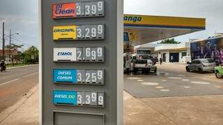 Preço da gasolina subiu em outubro e o litro está sendo vendido na Capital por R$ 3,39. (Foto: Pedro Peralta)