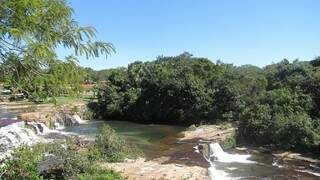 Cachoeira Sete Quedas, uma das atrações do município de Rio Verde de Mato Grosso (Foto: Engmguerra/Marcos Guerra)
