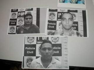 Júlio César, Márcio (abaixo) e Wesley estão presos por aplicarem golpes em lojas de Campo Grande (Foto: Pedro Peralta)
