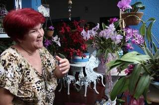 Do portão até a sala, Solnage fez um labirinto de flores. (Foto: Marcos Ermínio)