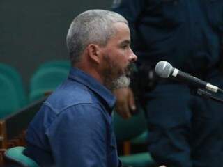 Marcelo dos Santos, durante julgamento na 1ª Vara do Tribunal do Júri nesta quinta--feira (Foto: Henrique Kawaminami)