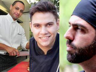 Marcílio, Daniel e Anderson foram os três chefs de Mato Grosso do Sul indicados. (montagem: Thaís Pimenta)