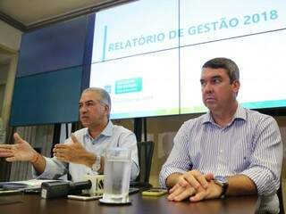 Governador Reinaldo Azambuja (PSDB) e o secretário Eduardo Riedel (Foto: Paulo Francis)