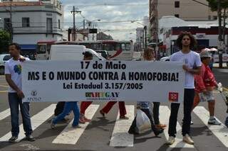 &quot;MS e o mundo contra a homofobia&quot; faz parte de uma mobilização nacional (Foto: Alessandro Martins)