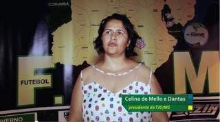 Celina, de 46 anos, assumiu seu segundo mandato à frente do Tribunal de Justiça Desportiva de Mato Grosso do Sul (Foto: Assessoria da FFMS)