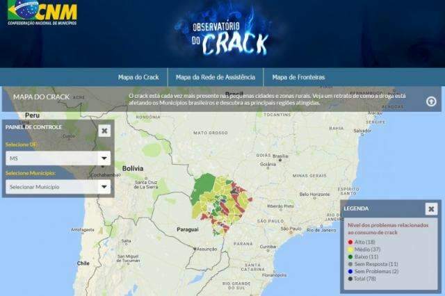 Pesquisa revela que 18 cidades de MS enfrentam problemas com o crack