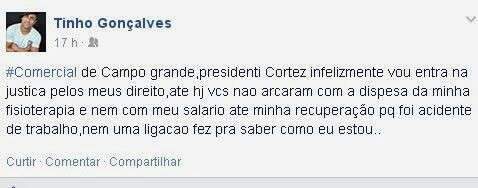 Sem sal&aacute;rios, jogadores usam o Facebook para expor dificuldades