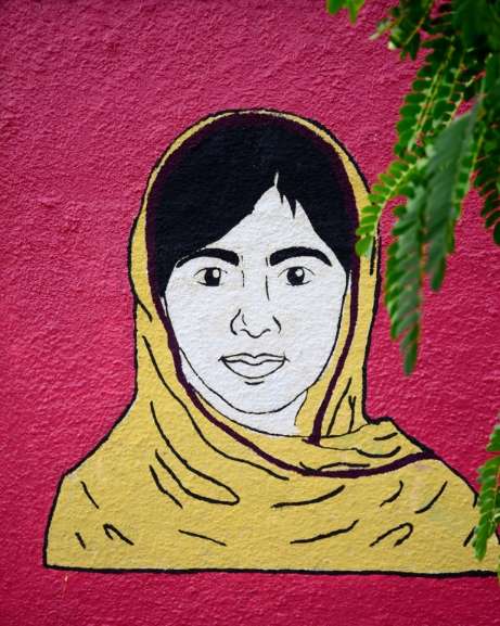 Imagem de Malala representando a educação (Foto: Sabrina Hanzen)