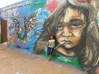 Grafite feito em homenagem à filha de 6 anos. (Foto: Arquivo Pessoal)