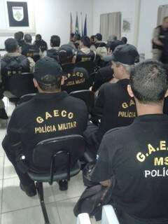 Policiais se concentram para início da operação contra bandidos no sul de MS (Foto: Divulgação)