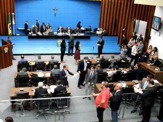 Plenário da Assembleia Legislativa em dia de votação. (Foto: Luciana Nassar/ALMS)