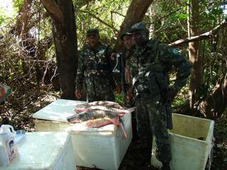  PMA apreende 157 metros de rede de pesca e 39 kg de peixes