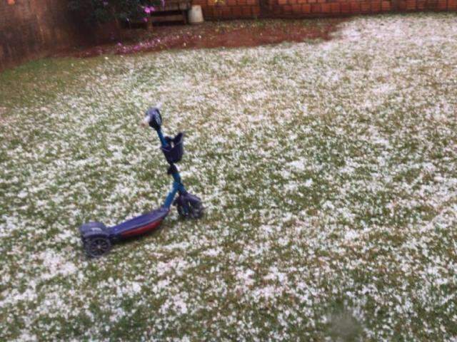 Munic&iacute;pio no Sul do Estado teve chuva de granizo nesta manh&atilde;