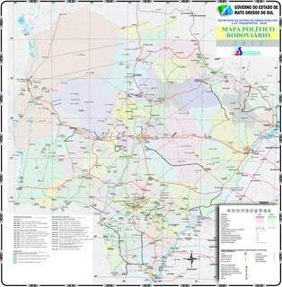 Mapa rodoviário de MS elaborado com base nos investimentos do BNDES