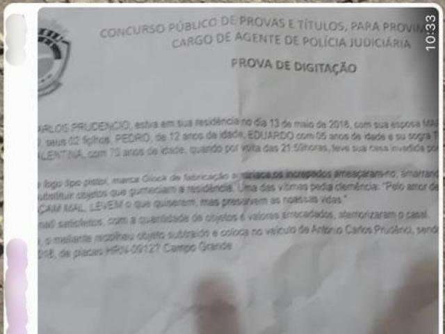 Comiss&atilde;o exclui prova de digita&ccedil;&atilde;o do concurso da Pol&iacute;cia Civil de MS