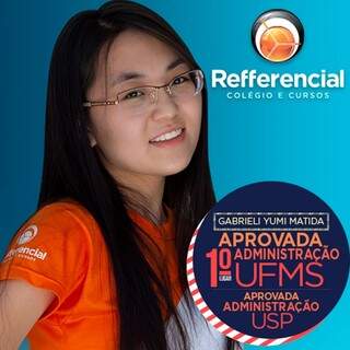 Gabriela Yumi aprovada na UFMS e USP. (Foto: Divulgação/ Refferencial)