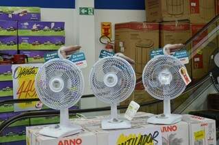 Sem os umidificadores, o ventilador tem sido a opção mais barata escolhida pelos clientes. (Foto: Vanessa Tamires)