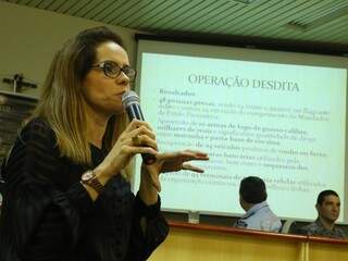 Promotora Cristiane Mourão, coordenadora do Gaeco. (Foto: André Bittar)