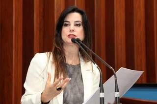 Deputada Mara Caseiro apresenta vídeos e depoimentos contra o Cimi (Foto: Roberto Higa/ALMS)