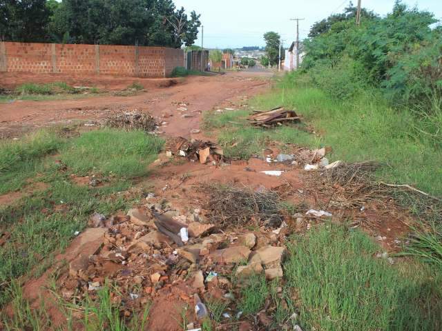 Mato, lixo e buracos tomam conta de avenida no Vivendas do Parque