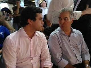 O deputado Beto Pereira e o governador Reinaldo Azambuja em evento no Rádio Clube Campo (Foto: Kleber Clajus)