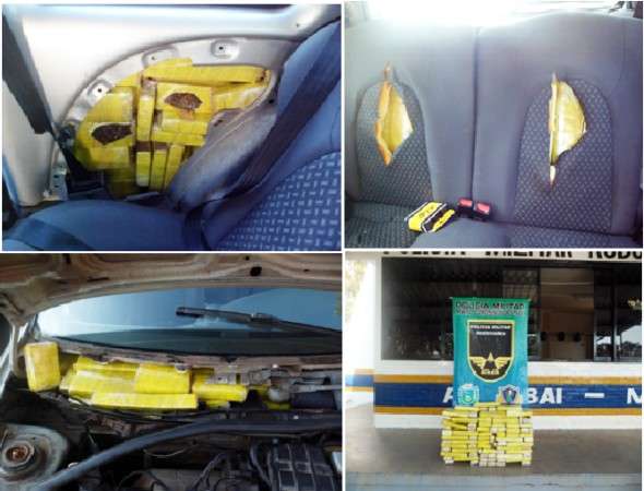 Pol&iacute;cia apreende 100 quilos de maconha escondidos em ve&iacute;culo na BR-156