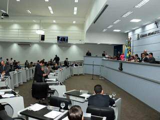 Vereadores no plenário da Câmara Municipal. (Foto: Izaías Medeiros/Câmara Municipal de Campo Grande).