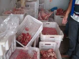 Carnes foram apreendidas e destruídas, segundo a polícia (Foto: Divulgação/PC)