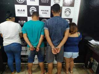 Os quatro presos pelo SIG acusados de tráfico em Dourados (Foto: Divulgação)