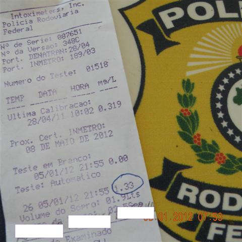  Caminhoneiro dirigia embriagado 8 vezes acima do permitido na BR-163