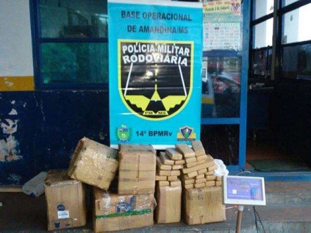 PRE apreende carro carregado com 186 kg de maconha e prende o motorista