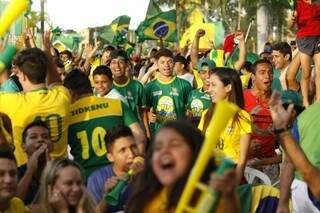 Momento do gol brasileiro (Foto: Cleber Gellio)