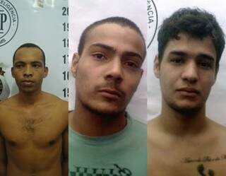 Anderson de Oliveira, Silvalter da Silva e Alisson Augusto, fugiram na madrugada de hoje. (Foto: Direto das Ruas)