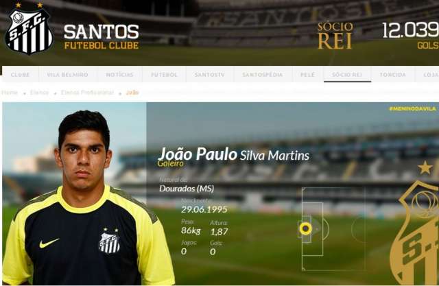 Aos 18 anos, goleiro douradense &eacute; integrado ao time principal do Santos