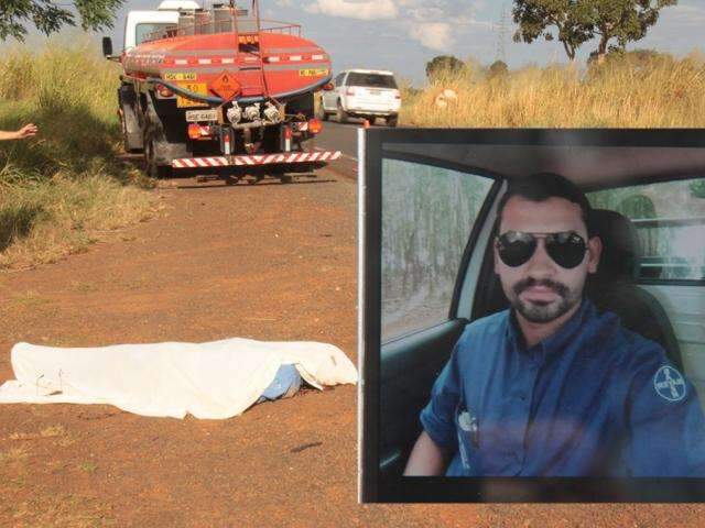 Agr&ocirc;nomo &eacute; atropelado por caminh&atilde;o tanque ao atravessar MS-306 
